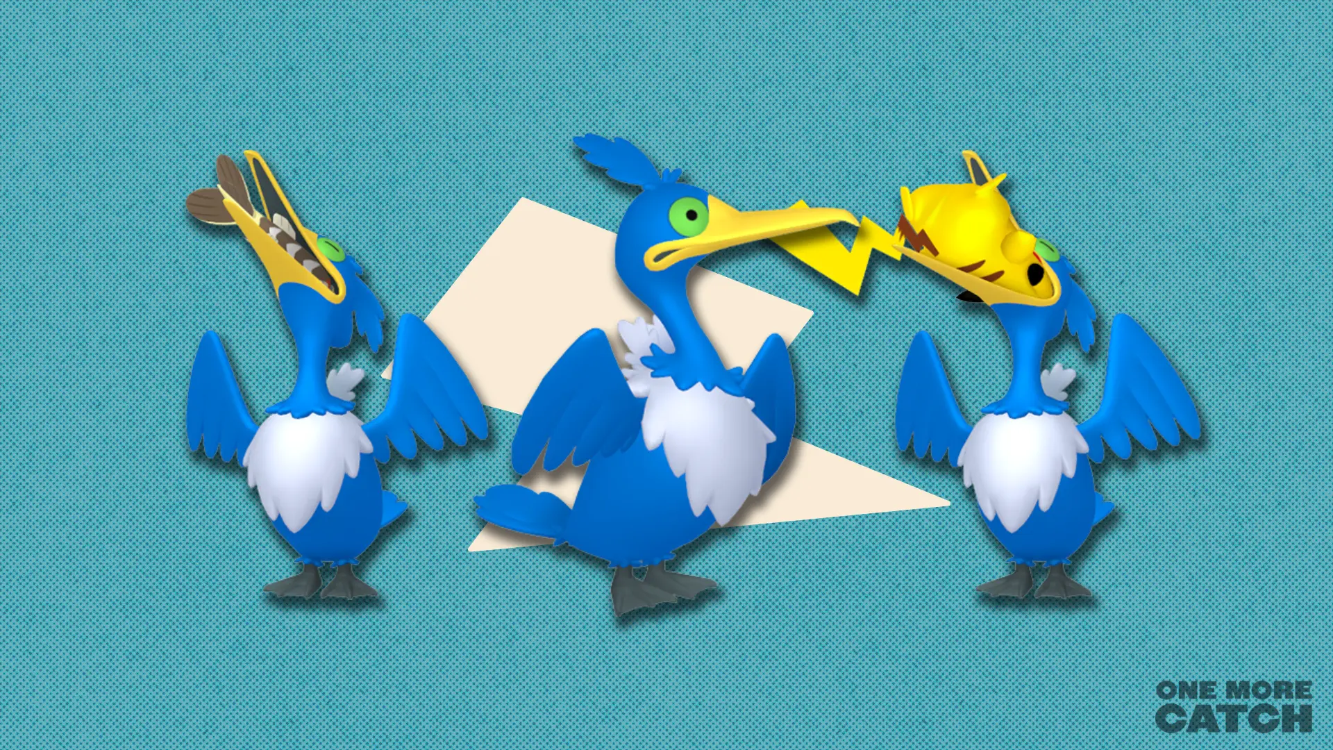 Cramorant in front of a polygonal shape and a textured background.