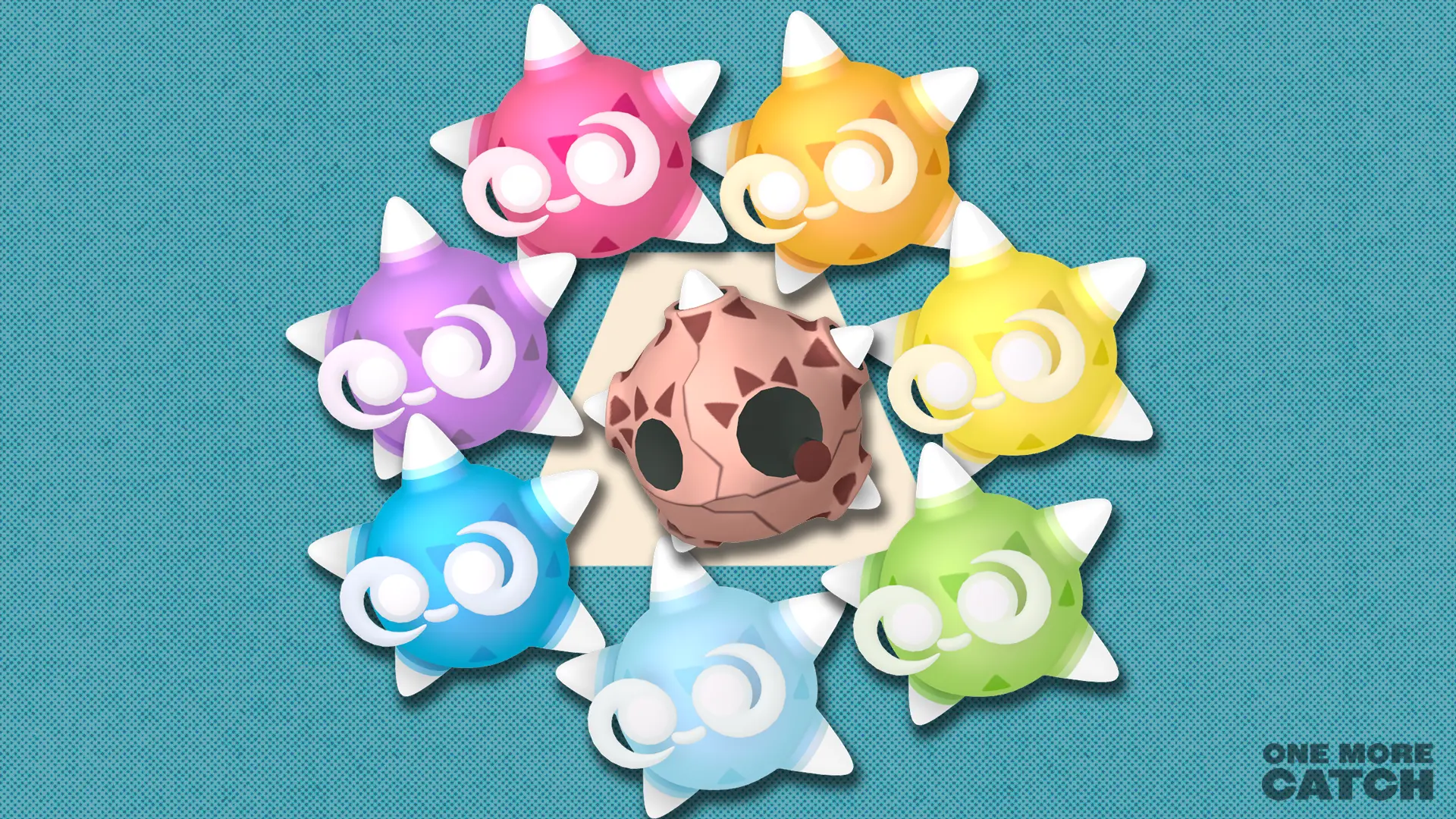 Minior in front of a polygonal shape and a textured background.