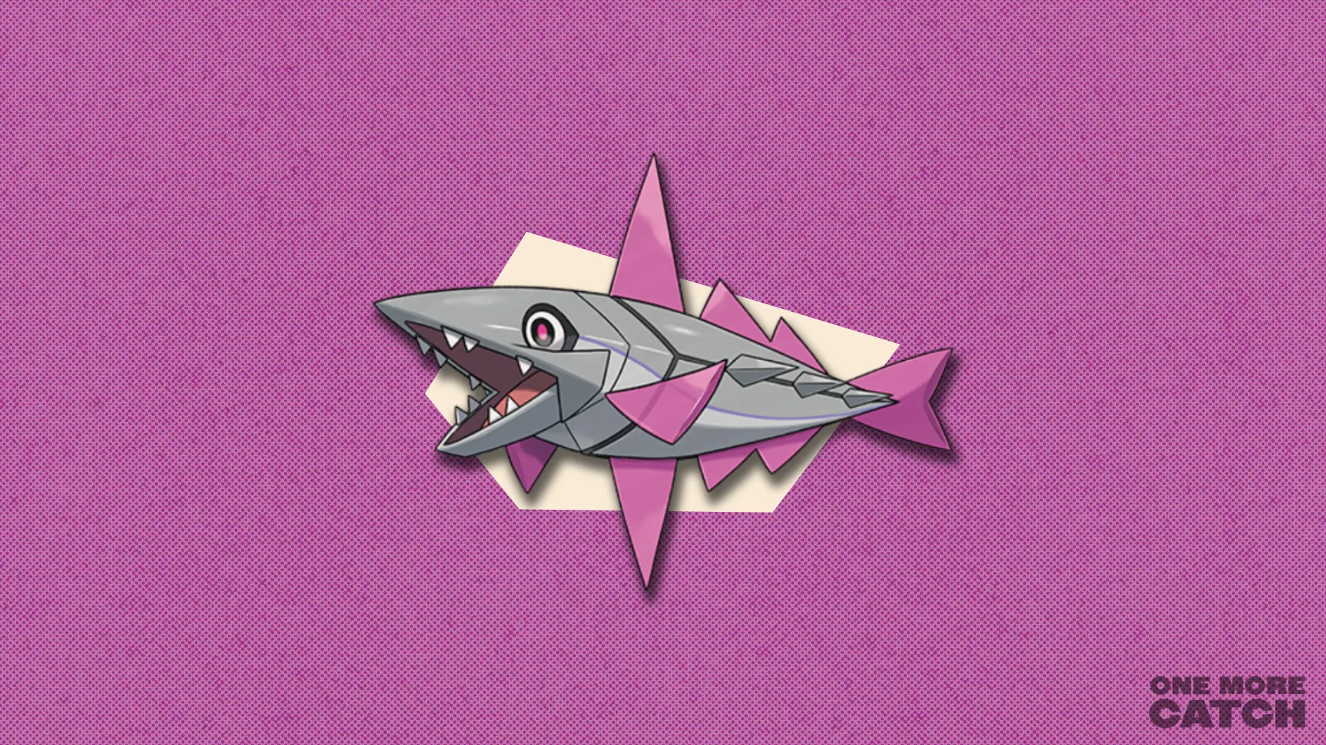 Veluza in front of a polygonal shape and a textured background.